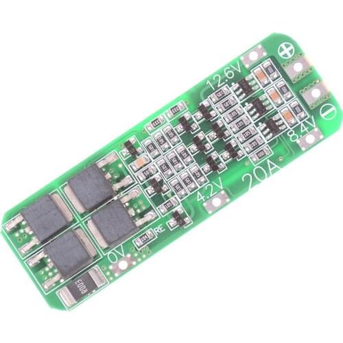 1 PCS PCB Protection Board Electronic Module 3 String 12.6V 20A 18650 Lithium Battery Protection Board 59*20*3.4mm