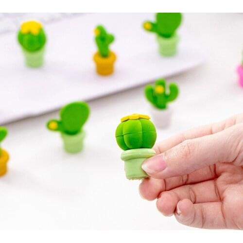 10 Pcs 2 Lot Creative Cactus Series Eraser Set Student Stationery Eraser Wholesale