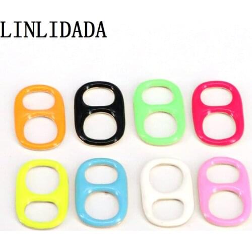 10Pcs, New High Quality Enamel Double Hole Buckle Beads Mask Metal Beads For Earring Necklace Bracelet Making