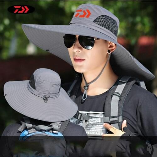 2020 Daiwa Fishing Hat Fashionable Outdoor Climbing Fisherman Hat UV Protection Sunshade Hat Big Eaves Adjustable Camouflage Hat