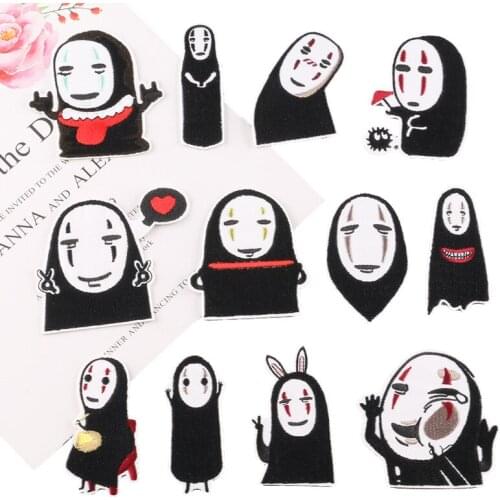 2021 new Japanese anime embroidery cloth stickers cartoon comic characters faceless male Iron on childrens T-shirt decoration
