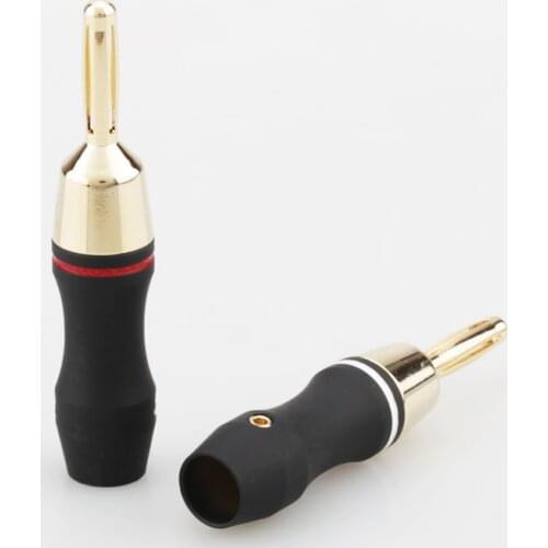 8xAudiocrast BL002 Gold Plated Banana plug HiFi High Quality Speaker Cable Plugs AV Amp Easy Fix Speakers HiFi Amplifier