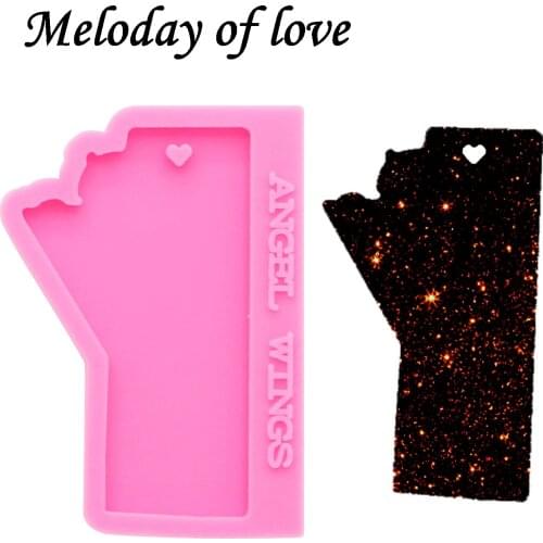 Shiny custom keychain molds for keychains DIY epoxy model resin keychain mold silicone rubber DY0141