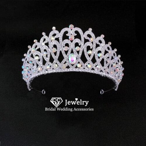 CC Crowns for Women Bridal Crown Wedding Accessories Engagement Hair Ornaments Trendy Tiaras Crystal Headpiece Headdress YQ44