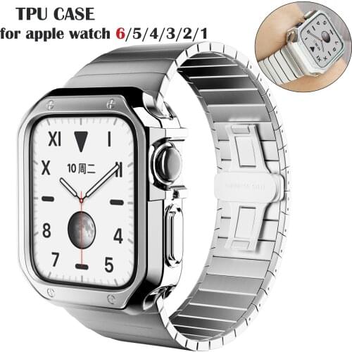 Watch Cover for Apple Watch band Case 6 SE 5 4 3 2 1 42MM 38MM Soft Clear TPU Screen Protector for iWatch 4 3 44MM 40MM strap