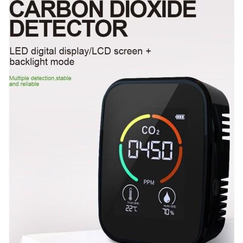 5In1 CO2 Meter Digital Temperature Humidity Sensor Tester Air Quality Monitor detector Carbon Dioxide TVOC HCHO Detector