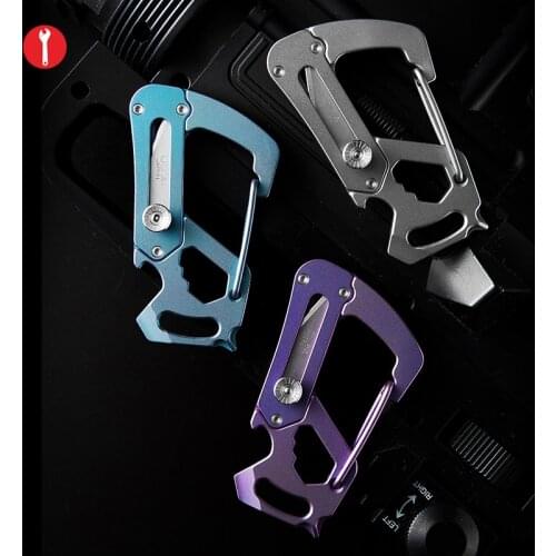 DitoTitanium alloy push-pull Unpack EDC Tool knife Bottle Opener Screwdriver Wrench EDC multi-function hanging buckle Keychain
