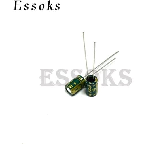 50pcs Electrolytic Capacitor 10V220UF 10V 220UF 5X7 6X7 mm High Frequency Low ESR Aluminum Capacitors