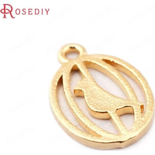 F454)10 pieces 14.5*9.5mm 24K Gold Color Brass Birds Charms Pendants High Quality Diy Jewelry Findings Accessories wholesale