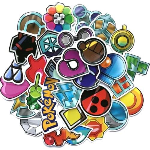 5 Sets=165PCS Pokemon Badge Stickers Mobile Phone Notebook Stationery Box Skateboard Waterproof Stickers