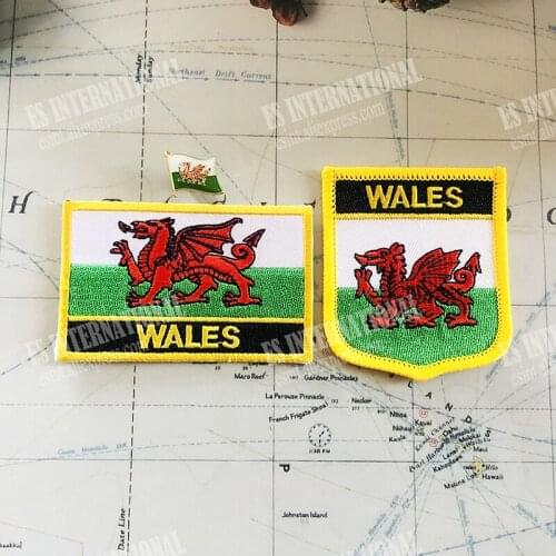 WALES National Flag Badges Armband Embroidery Patches And Lapel Pin One Set Cloth Accessories Backpack