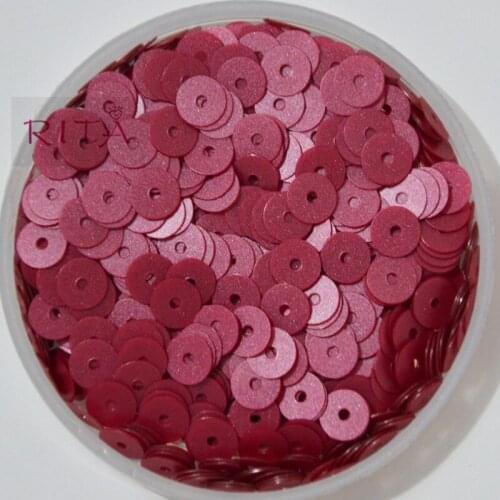 New!! 6mm Matt Dull Claret Wine Red Flat Round Loose Sequin Paillette Sewing Craft, Kids DIY Garment Accessory SSZ16
