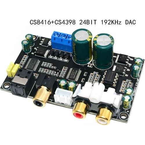 HiFi fever level high fidelity CS8416 CS4398 chip 24bit192khz coaxial fiber DAC decoding board