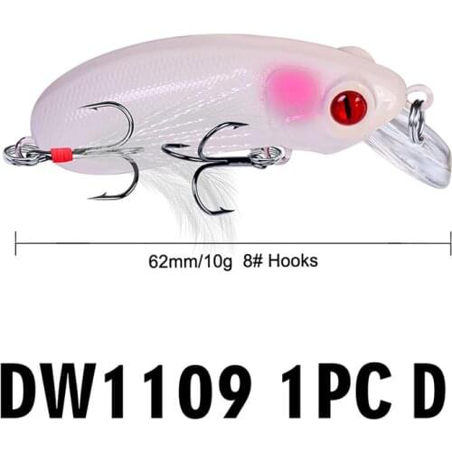 62mm 98mm Blank Hard Baits 3D Unpainted Fishing Lure bodies, DIY Minnow Popper with Double Hooks