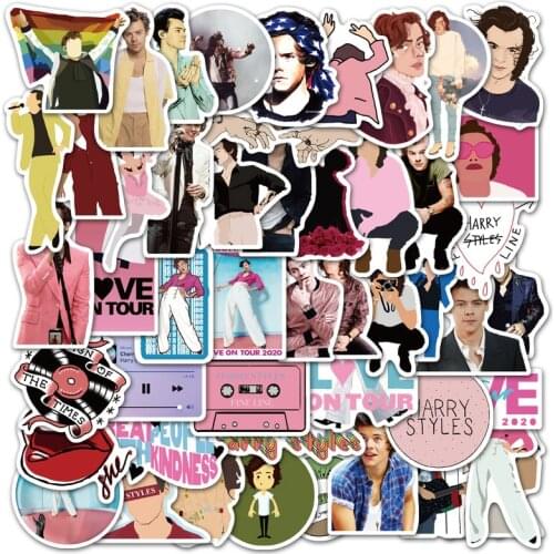 50PCS British Singer Harry Edward Styles Graffiti Stickers Skateboard Fridge Guitar Laptop DIY Waterproof Cool Sticker Decals