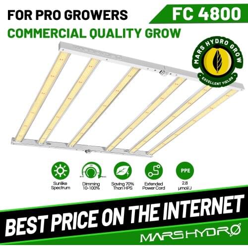Mars Hydro FC 4800 Sunlike Led Grow Light Dimmable Full Spectrum Samsung LM301D Chips For Indoor Veg Flower Hydroponics Plants