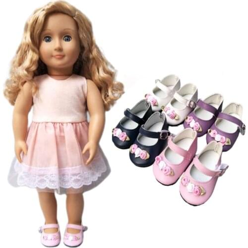 For baby Doll shoes black white Prink Rose redShoes fits For 18" Doll shoes sneackers Toy doll Accessory