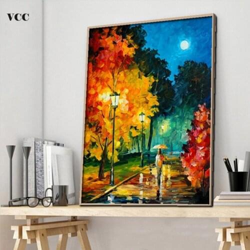 VCC Rainy Night Picture,Wall Pictures For Living Room,Wall Art Canvas Painting,Oil Painting,Paintings On The Wall,Wall Decor