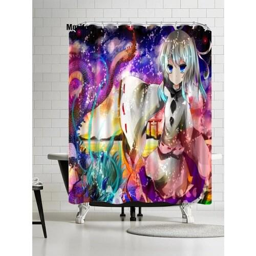 Musife Custom High Quality Touhou Anime Shower Curtain Waterproof Bathroom Polyester Fabric Bathroom Curtain