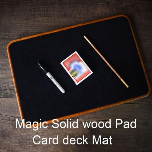 Magic Solid Wood Pad Card deck Mat Magic Tricks Close Up Magia Handmade Deluxe Magie Mentalism Illusions Gimmick Props Magicians