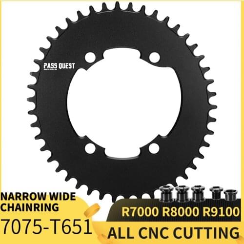 PASS QUEST R9100 OVAL Road Bike Chain Crankshaft Closed disk 110BCD 58T Narrow Wide Chainring For R7000/R8000/DA9100