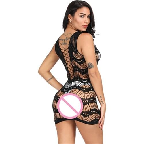 10 Colors Plus Size Women Sexy Transparent Dress Teddies Bodysuits Hot Erotic Lingerie Hollow Out Elasticity Mesh Body Stockings