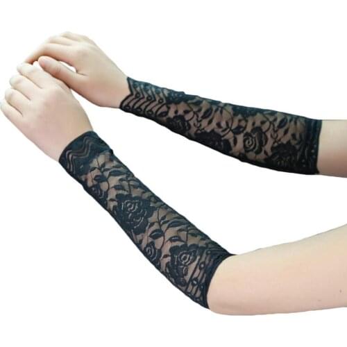 1Pair Cycling Arm Sleeves Women Fashion Summer Lace UV Tattoo Scar Arm Sleeves Sports Safety Sun Protection Arm Cover