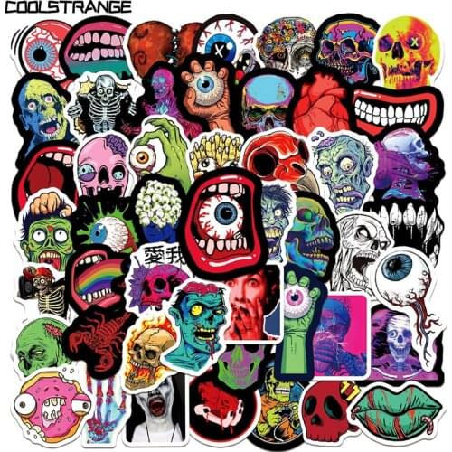 10/30/50Pcs Horror Skeleton Skull Graffiti Stickers For Motorcycles Skateboards Phone DIY Hand Diarie Scrapbook Desk Decal Gift