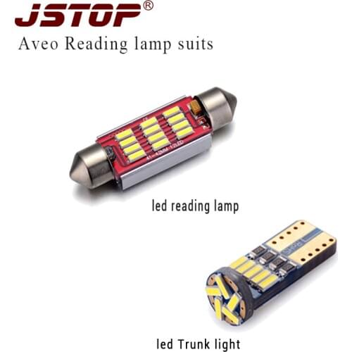 JSTOP 2piece/set led reading lights festoon c5w canbus Interior lamps T10 light W5W 12V bulbs 41mm 4014smd 6000k car trunk lamp