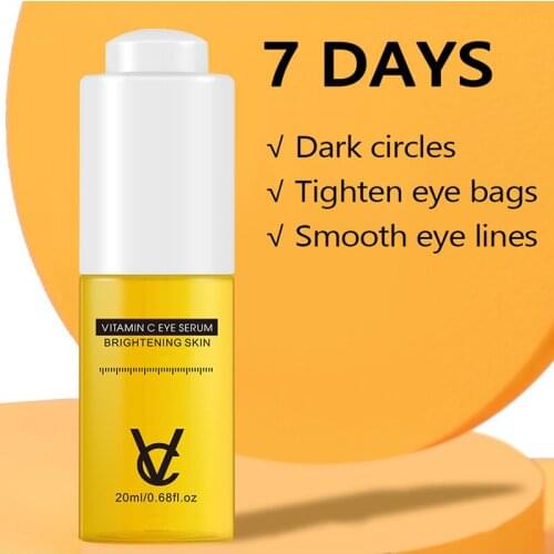 20ml Vitamin C Eye Serum Whitening Brighten Anti-Aging Remove Dark Circles Fades Fine Lines Anti-Wrinkle Skin Care
