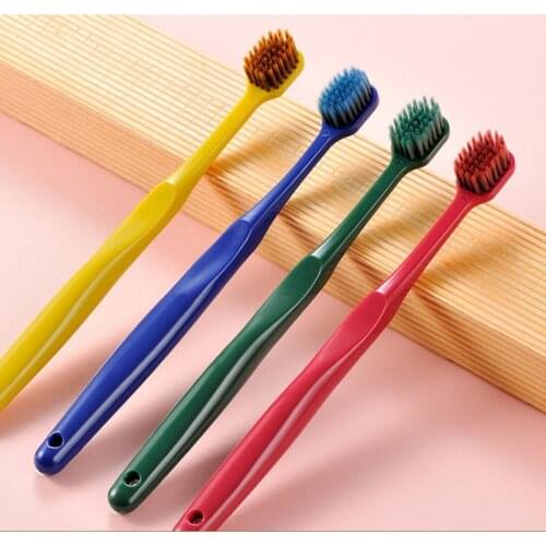 4Pcs Cheap Toothbrush Ultra Fine Super Soft Bristle Gradient Color Toothbrush Holder Deep Brush For Oral Care Gift Mouth cup