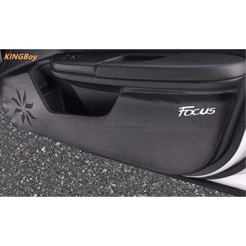 Carbon fiber leather door anti-kick pad protection pad 4pcs For Ford focus 2012-2018 Car styling