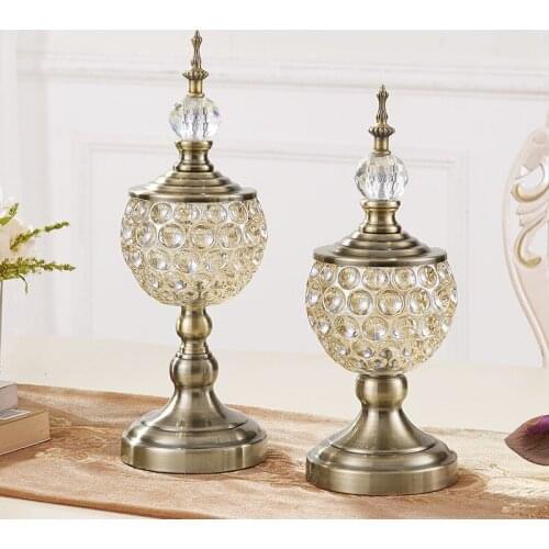 Home accessories decorative glass bottles Crystal candy jar glass Creative storage pot tea table ornaments Wine cabinet decor