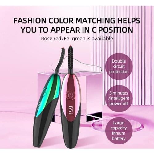 Alwafore Electric Eyelash Curler USB Rechargeable Heated Eyelash Curler Long Lasting Eyelash Curling Tool for women