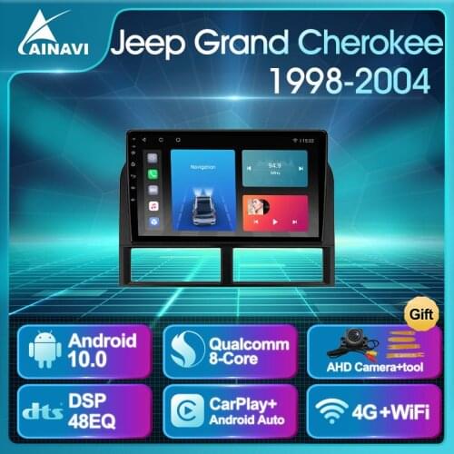 Car Radio Android 10 QLED Screen For Dodge Grand Cherokee II WJ 1998-2004 Stereo Multimedia Video Player DSP Carplay NO 2din DVD