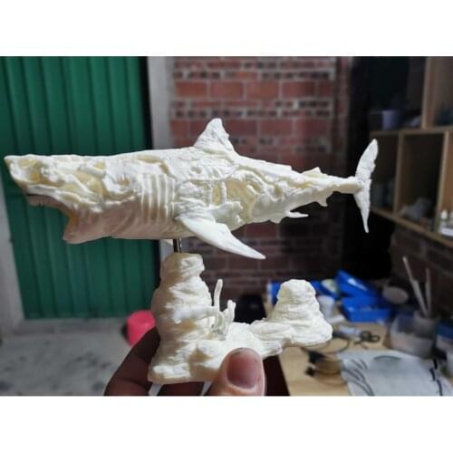 GK Handmade White Model Biochemical Zombie Shark Resin Unpainted Kits Spot WSGK