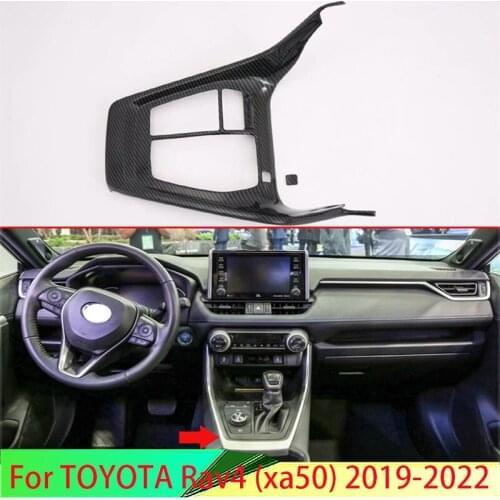 For TOYOTA Rav4 (XA50) 2019 2020 Carbon Fiber Style Gear Shift Panel Center Console Cover Trim Frame Car Styling Sticker