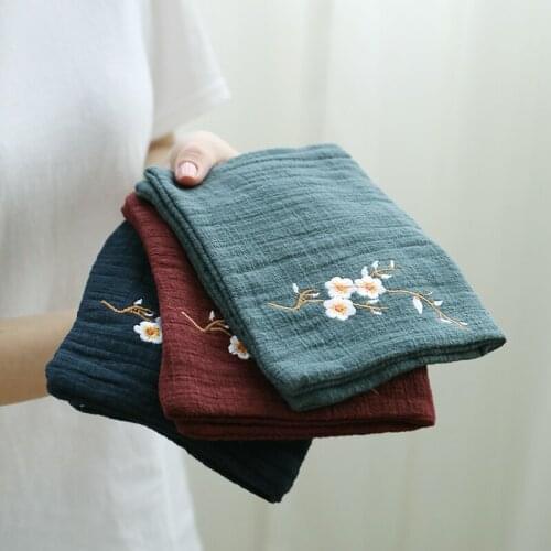 Cotton Linen Tea Towel Water Absorption Thickening Pot Tea Cloth Towel Does Not Lose Hair Embroidered Tea Set Table Cloth Rag