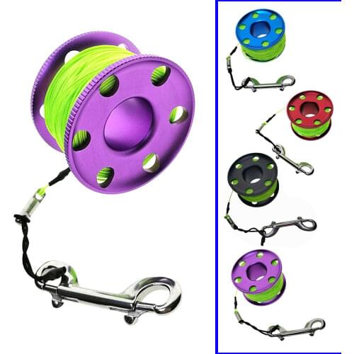 30-60 Meter Scuba Diving Spool Finger Reel Wreck Cave Anti-Missing Marker Line Diver Safety Equipment with Sinking Line