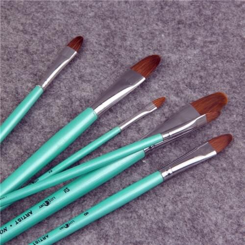 Weasel hair flat buttonhead gouache watercolor painting art painting pen set Wooden Handle Paint Brush Drawing Art Supplies