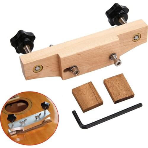 Metal Guitar Bridge Clamp Stainless Steel Guitar Bridge Bonding Tool For Luthiers With 3 Pcs Wooden Block Guitar Parts Accessory