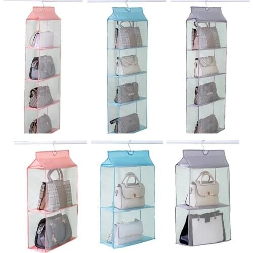 Multi-layer Handbag Purse Storage Bag Multi-functional Dormitory Household Wardrobe Dustproof Pouch Hanging Bag Organizer