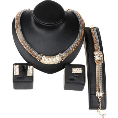 Fashion African Beads Jewelry Sets Dress Accessories Earrings Necklace Bracelet Ring Pendant Austrian Crystal Wedding Sets