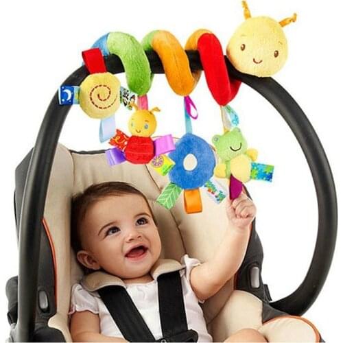 Newborn Infant Soft Plush Toys Baby Crib Hanging Toys Stroller Playing Toy Car Lathe Music Hanging Rattles L0012