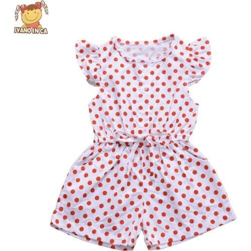 Toddler Girls Outfits Dot Print Short Bodysuit Children Sleeve Sweet Summer Jumpsuit Baby Kids Casual Clothes Playsuit 2020