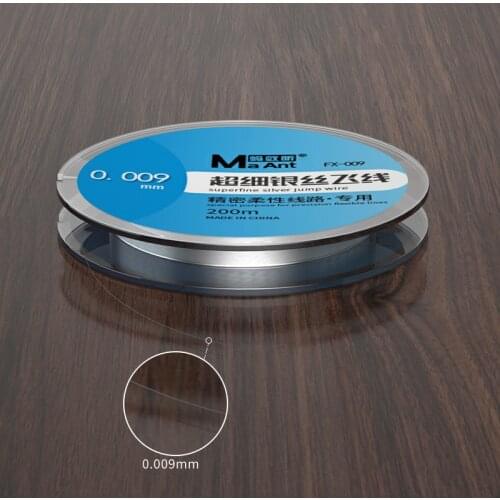 Ma Ant 0.009mm 200M Silver Jump Wire 0.02 0.01mm Copper wire Ultra Fine Fly Line For iPhone Fingerprint Mainboard Chip Repair