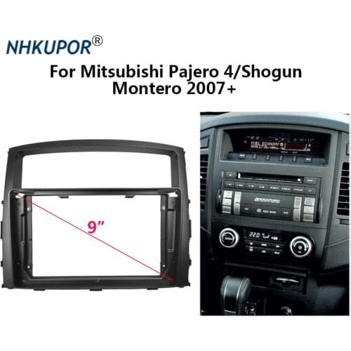 2 Din Car Radio Dashboard Fascia for Mitsubishi Pajero 4/Shogun/Montero 2007+ Stereo Panel Mounting Bezel Faceplate Dash Kit