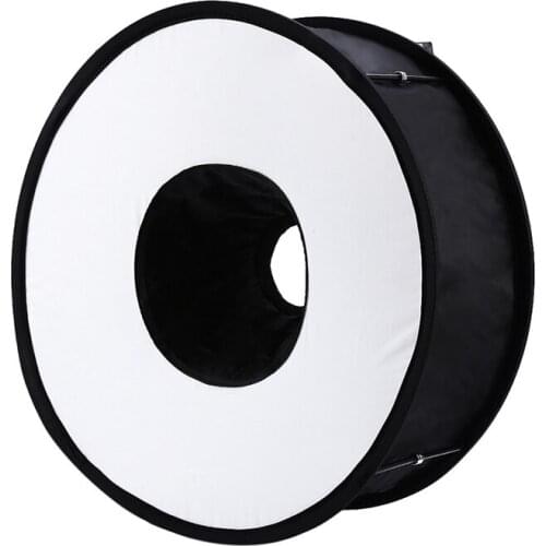 45cm Foldable Ring Speedlite Flash Diffuser Macro Shoot Round Softbox for Canon Nikon Sony Pentax Godox Speedlight