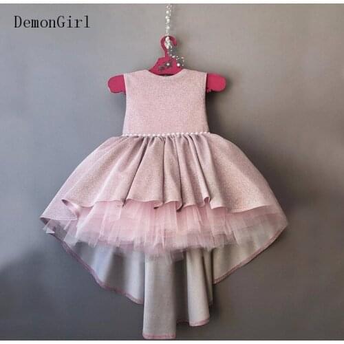 Real Picture Infant Girls Dresses High-Low Puffy Girls Clothes Kids Birthday Dress Photoshoot 1-14Years