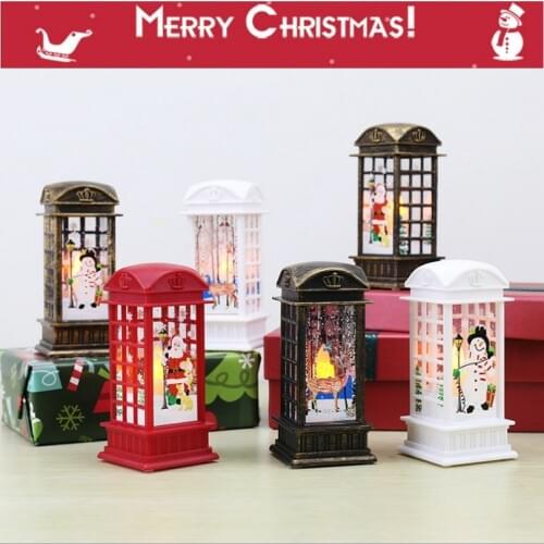 Christmas Decoration Lights 2021 New Year Gift for Child Party Bedroom Table Lamp Bronze Santa Claus/Snowman/Elk